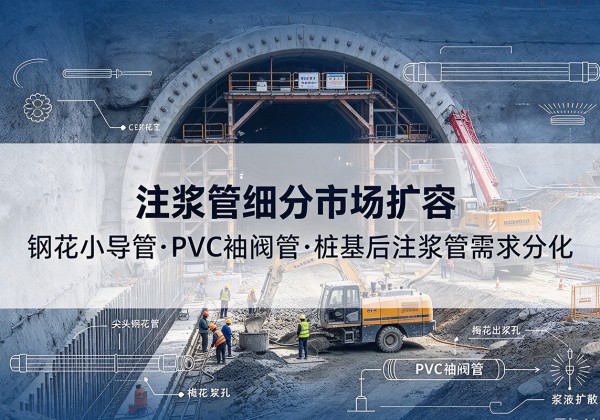 理塘注浆管细分市场扩容，隧道钢花小导管、PVC 袖阀管、桩基后注浆管需求分化